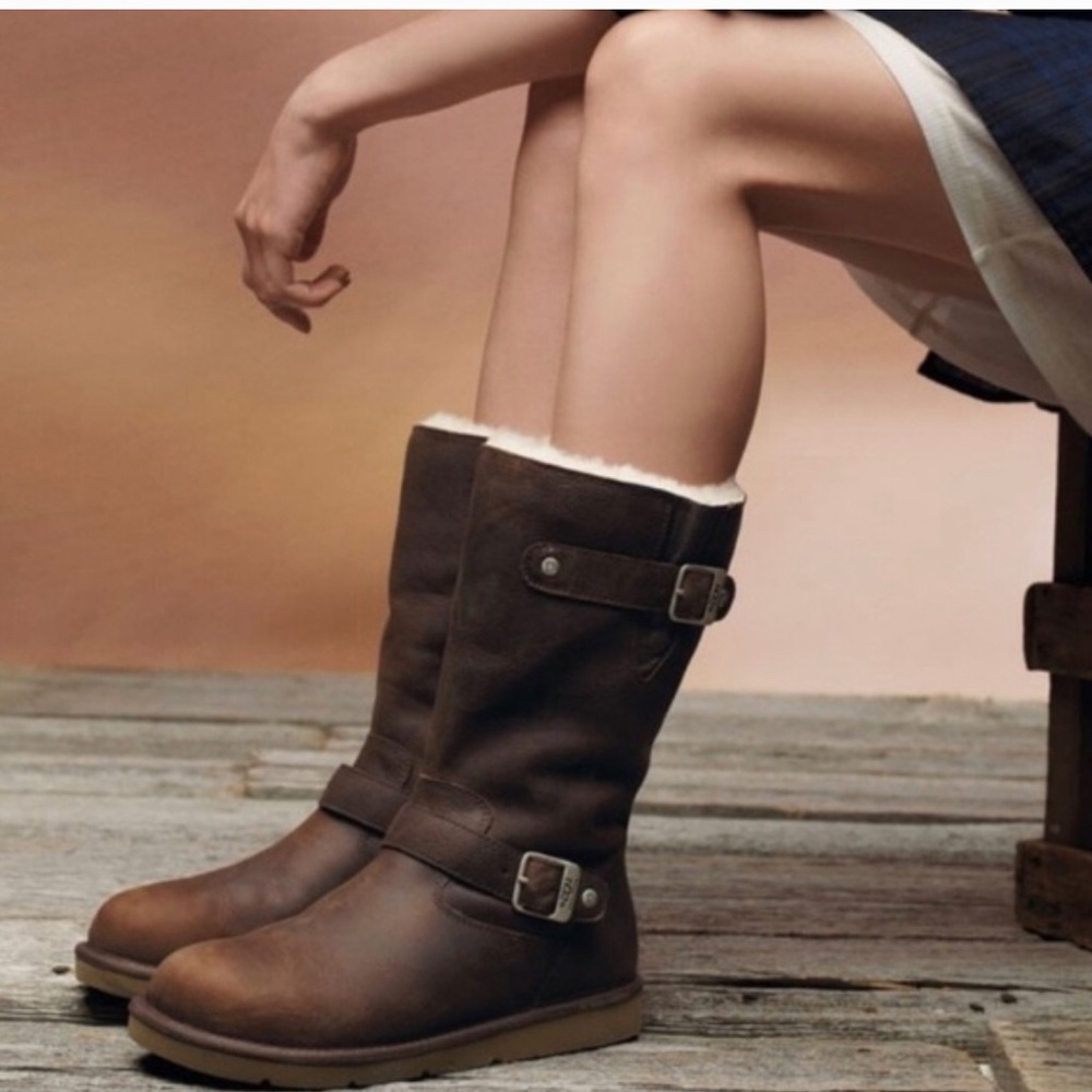 Ugg Kensington Buckle Distressed Leather Boot